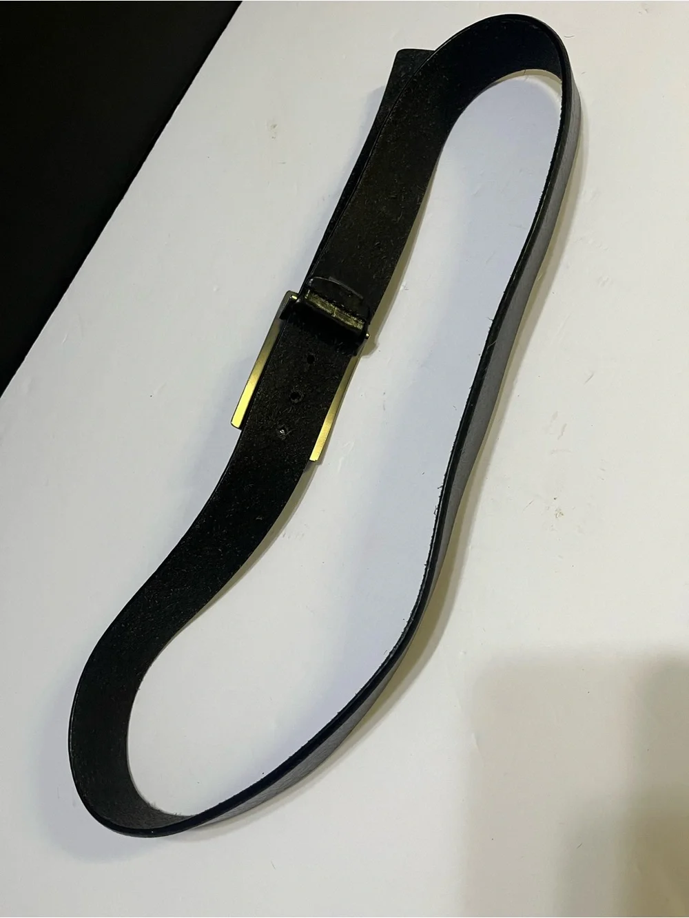 Lacoste Black Leather Belt with Silver Croc Plaque Buckle